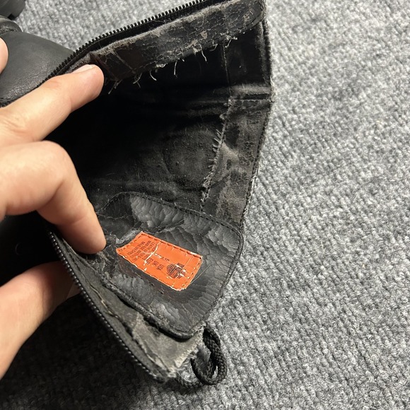 Harley Davidson Boots Womens Size 5.5 Black Leather Lace Up Moto Combat Zip 4070 - Picture 8 of 9